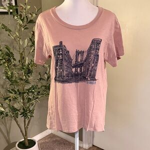 J. Crew Dusty Pink Dumbo Skyline Short Sleeve Tee